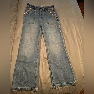 LOFT Blue Flare Wide Leg Denim